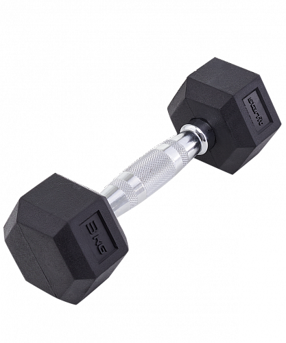 Гантель гексагональная STARFIT DB-301  3 кг, обрезиненная, черный