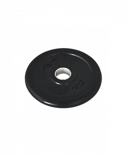Диск обрезиненный STARFIT BB-202  1 кг, d=26 мм, стальная втулка, черный 1/20