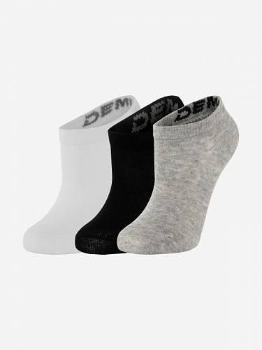 102952-AB Носки детск. (3 пары) Kids' socks (3 pairs), серый/черный (25-27)