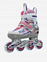 107218-AK Коньки роликовые детск. Rainbow girl Kids' inline skates, серый/розовый (36-41)