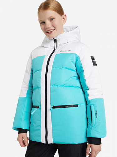 117476-QW Куртка для девочек Girls' jacket, голубой/белый (140-146)