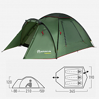 112883-74 Палатка туристическая CADAQUES 3 Tourist tent, темно-зелёный